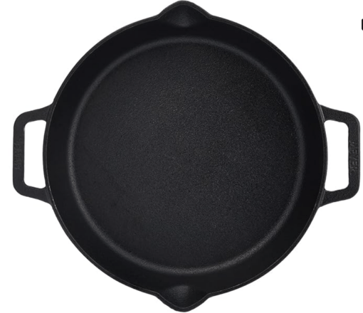 Meyer Pre Seasoned Cast Iron Skillet | Fry Pan | Iron Pan | Cast Iron Cookware| Cast Iron Frying Pan with 2 Side Handles | Gas and Induction Compatible, 24cm/ 1.6 litres, Black - Image 2